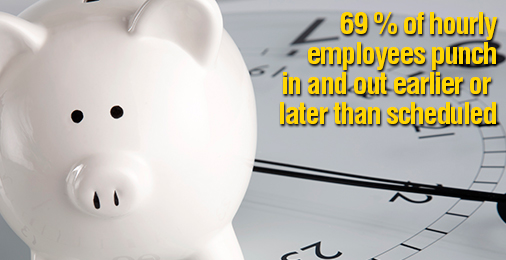 69 % of hourly employees punch in and out earlier or later than scheduled