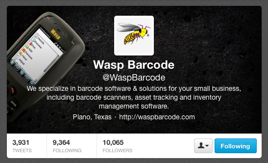 Wasp Barcode on Twitter