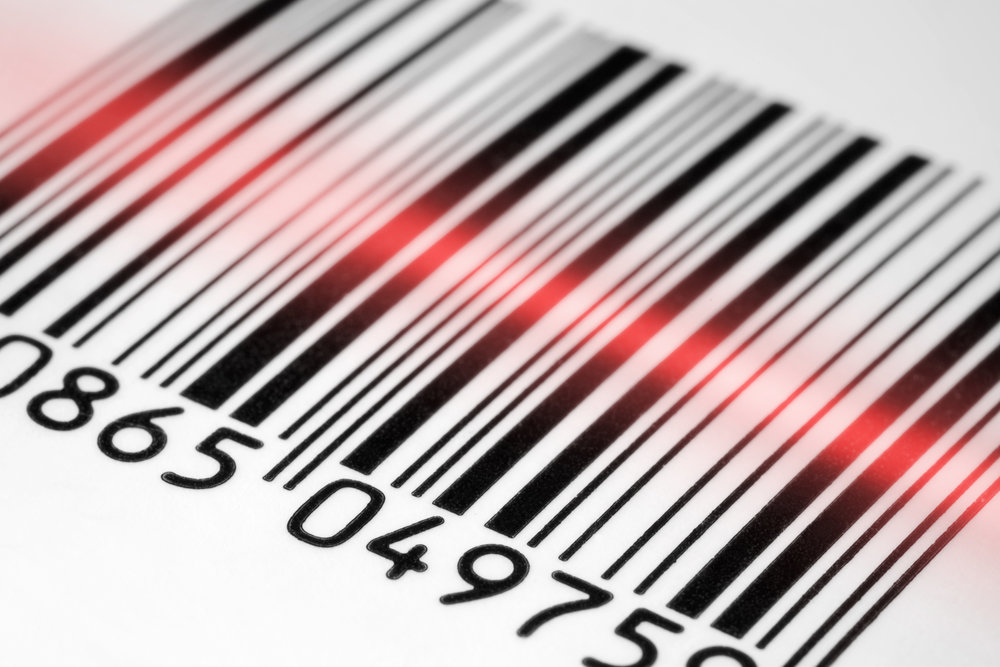 Close up of barcode reading.