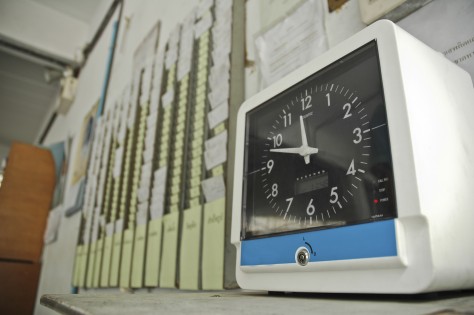 A punch card based time clock system